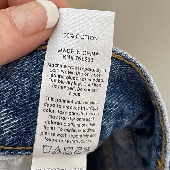 PACSUN distressed high rise boy short cutoffs button fly jean shorts size 25 - Picture 6 of 6